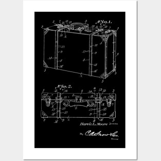 Suitcase Vintage Patent Hand Drawing Posters and Art